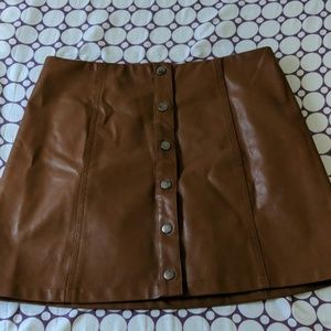 Brown Leather Skirt